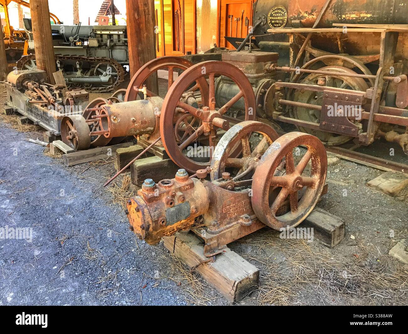 Logging equipment at the Collier state park in Oregon - Smartphone Captured Stock Image