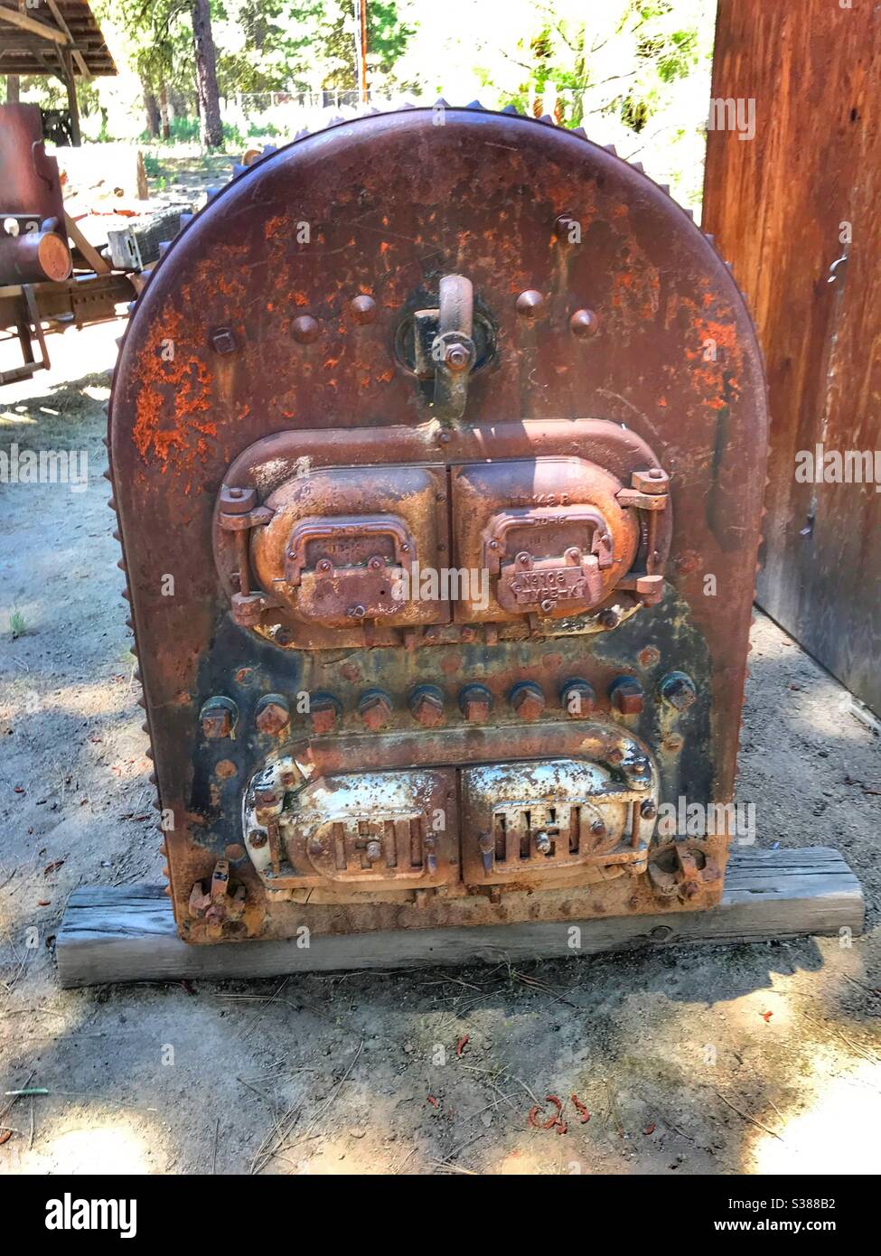 Logging equipment at the Collier state park in Oregon - Smartphone Captured Stock Image