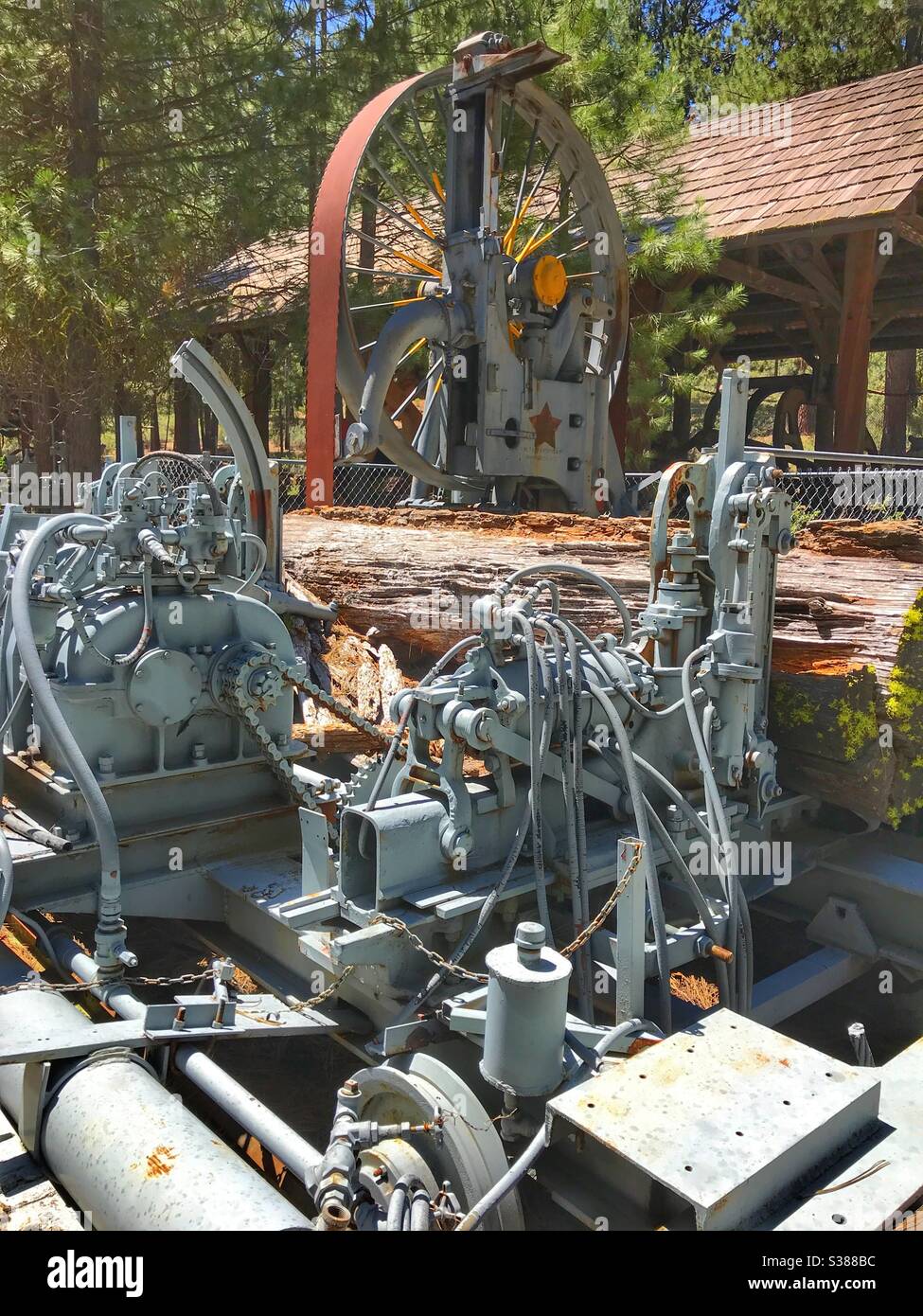 Logging equipment at the Collier state park in Oregon - Smartphone Captured Stock Image