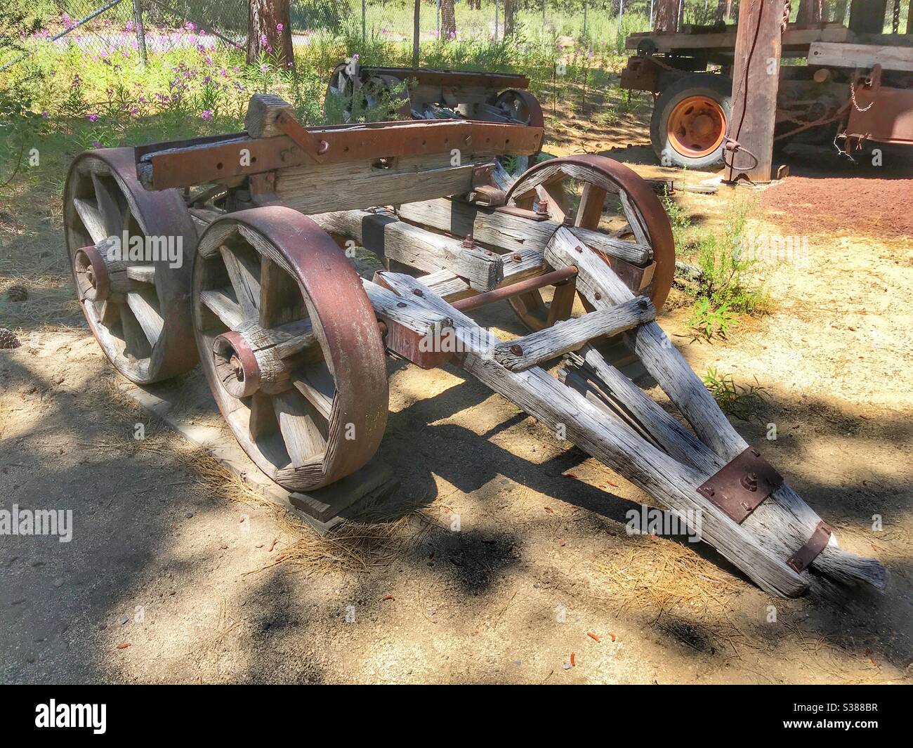 Logging equipment at the Collier state park in Oregon - Smartphone Captured Stock Image