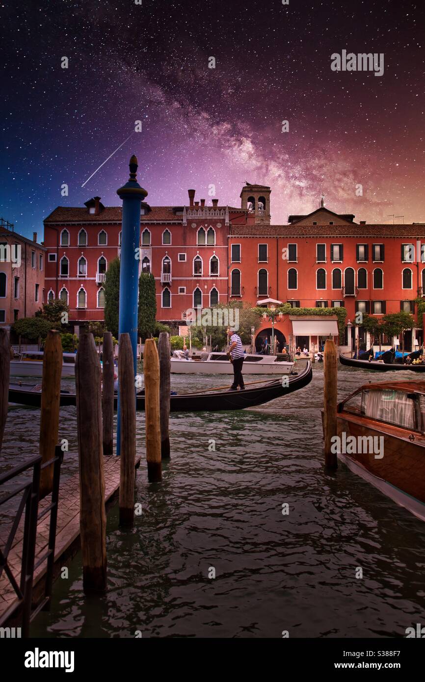 Night in Venice - Smartphone Captured Stock Image