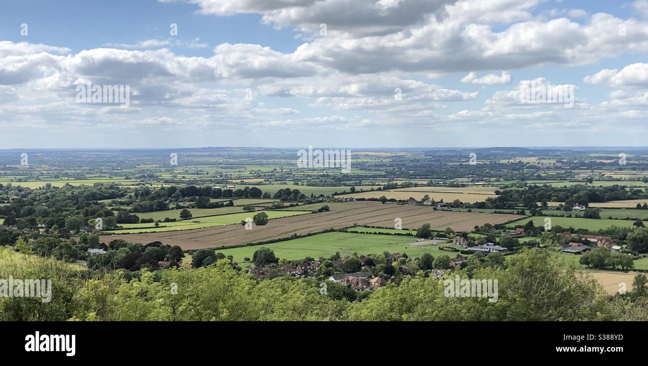 English Countryside - View from Coombes Hill, Ellesborough. Stock Photo