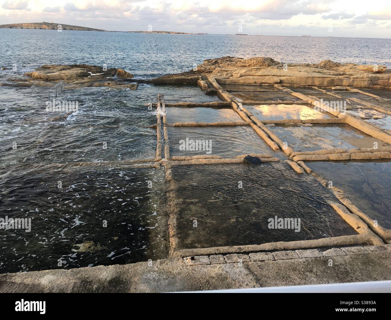 Malta Salt Beds Stock Photo