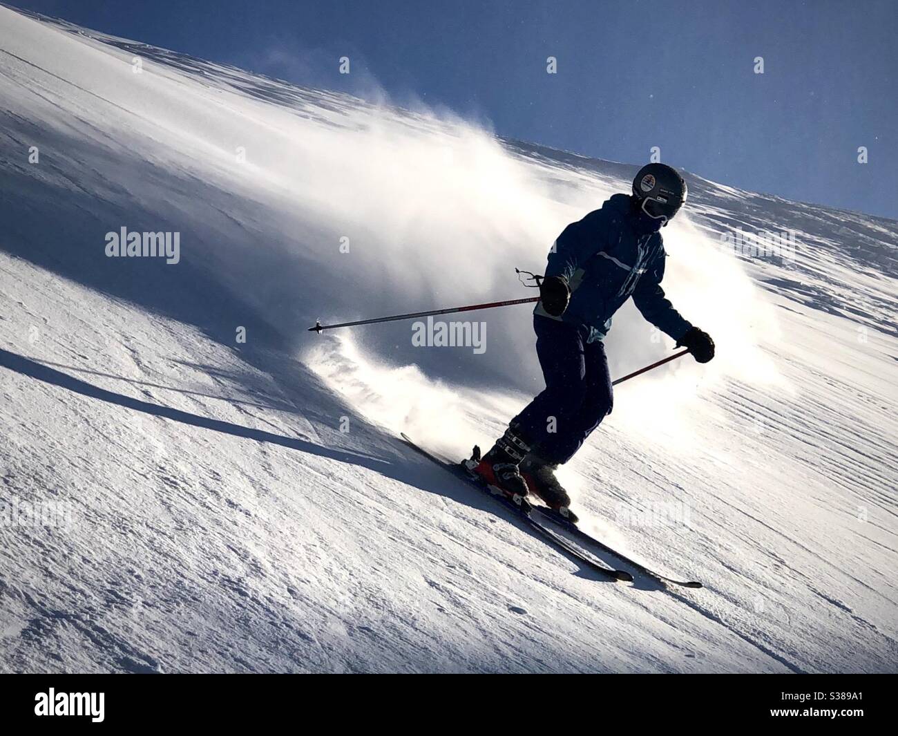 Powder skiing - Smartphone Captured Stock Image