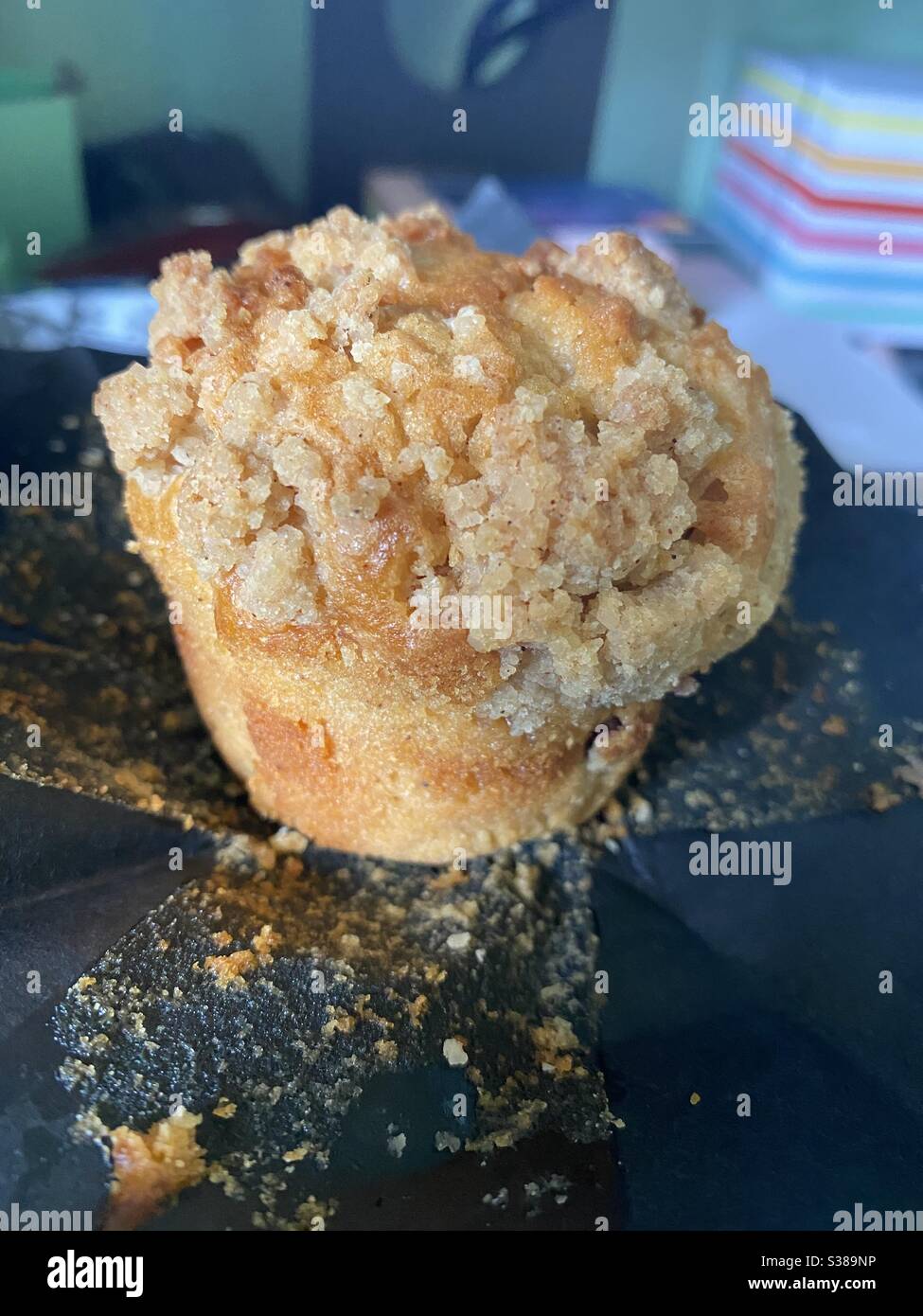 HomeBake Apple and Cinnamon Blueberry Muffin - Smartphone Captured Stock Image