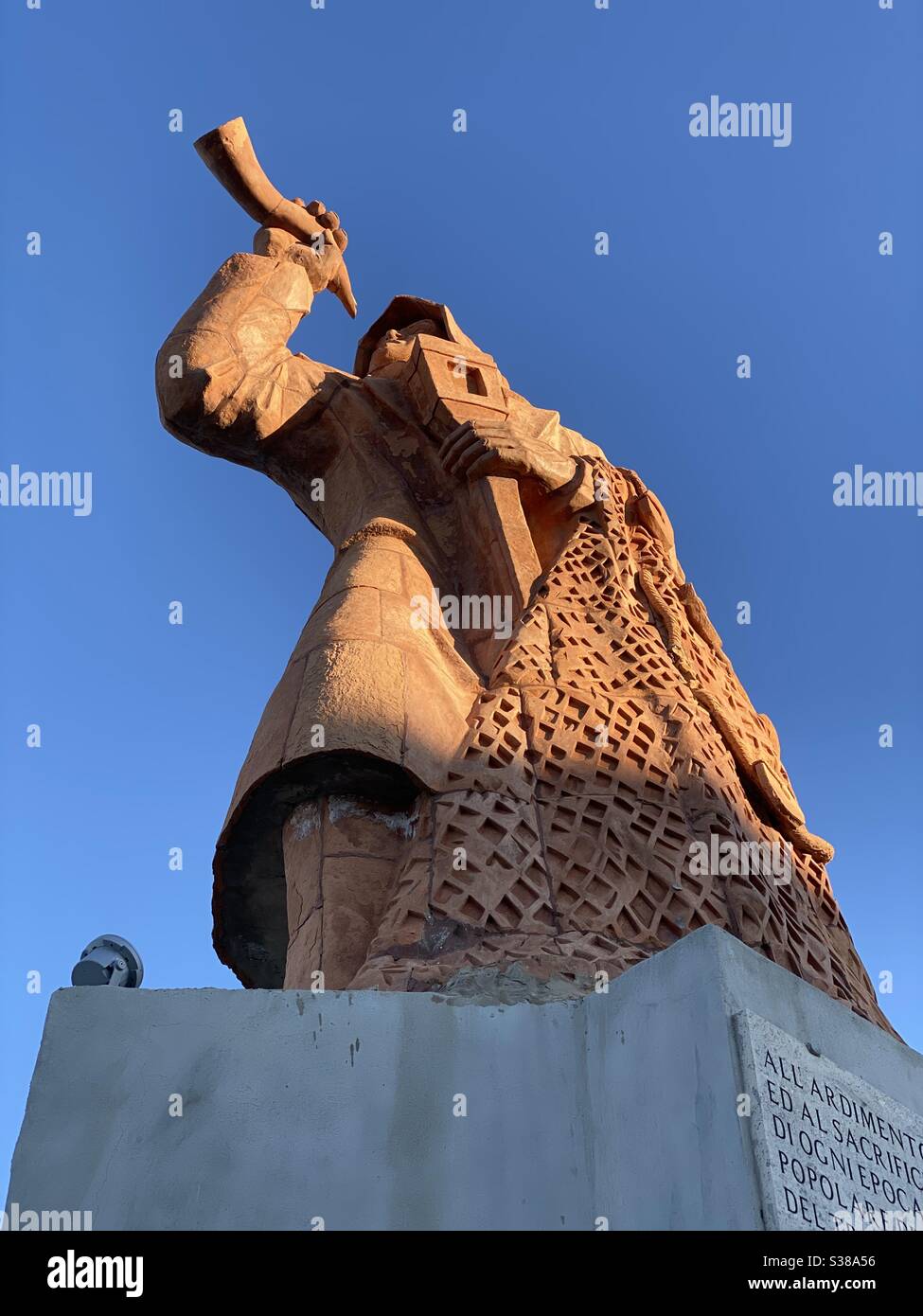 The monument dedicated to the fisherman, San Benedetto del Tronto, Marche region, Italy - Smartphone Captured Stock Image