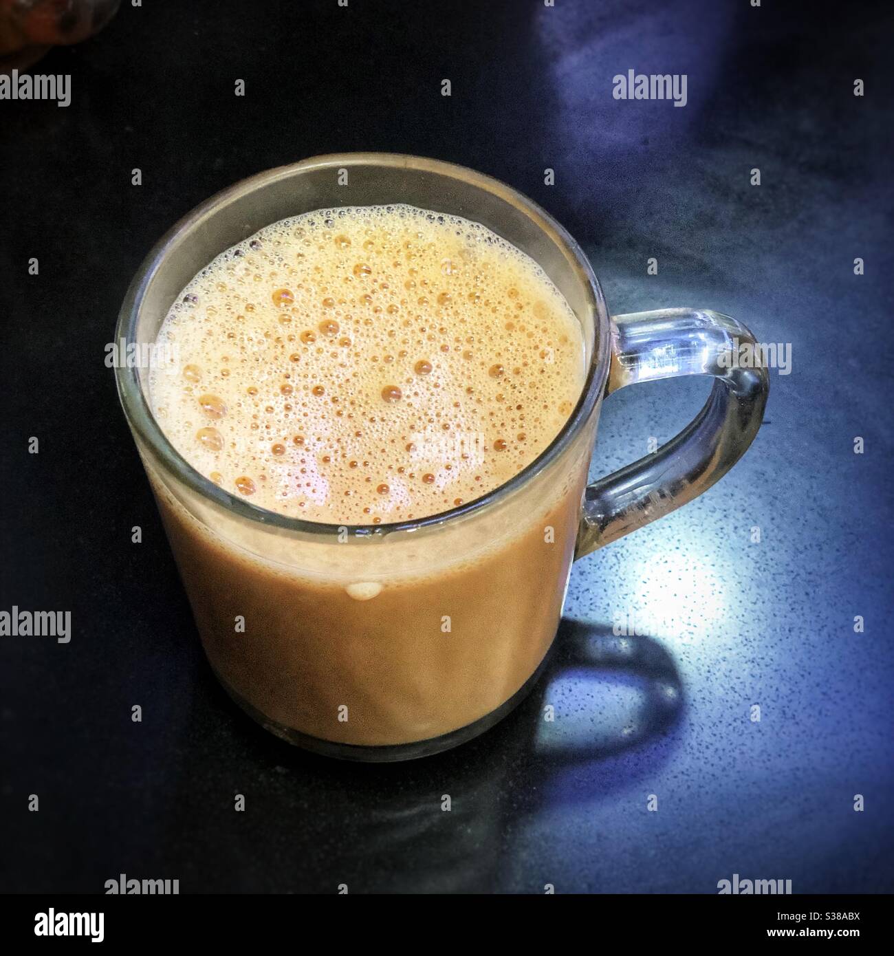 Teh tarik or pulled tea drink in malaysia - Smartphone Captured Stock Image