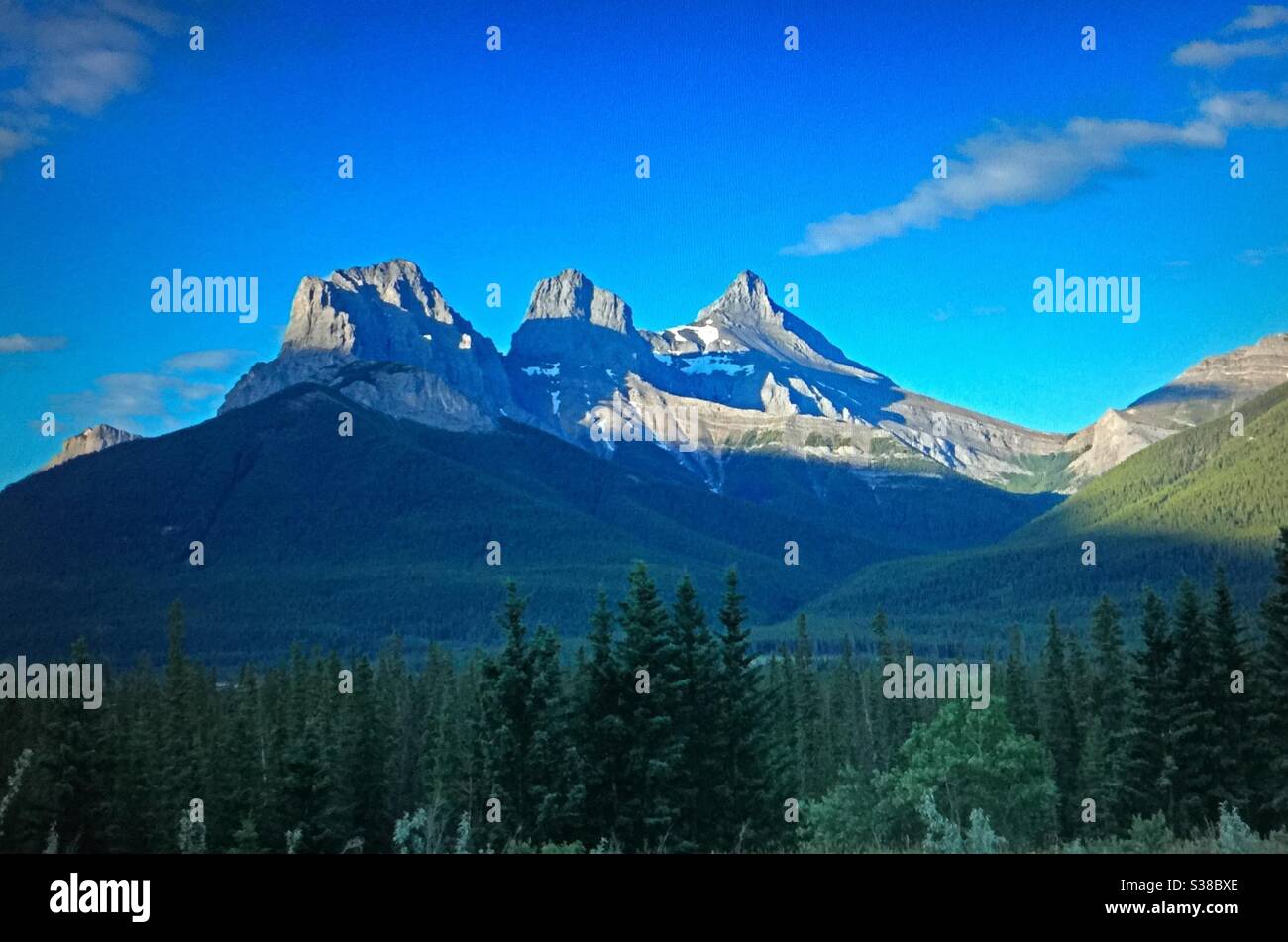 The Three Sisters, Kananaskis country,Canadian Rockies , Alberta, Canada - Smartphone Captured Stock Image