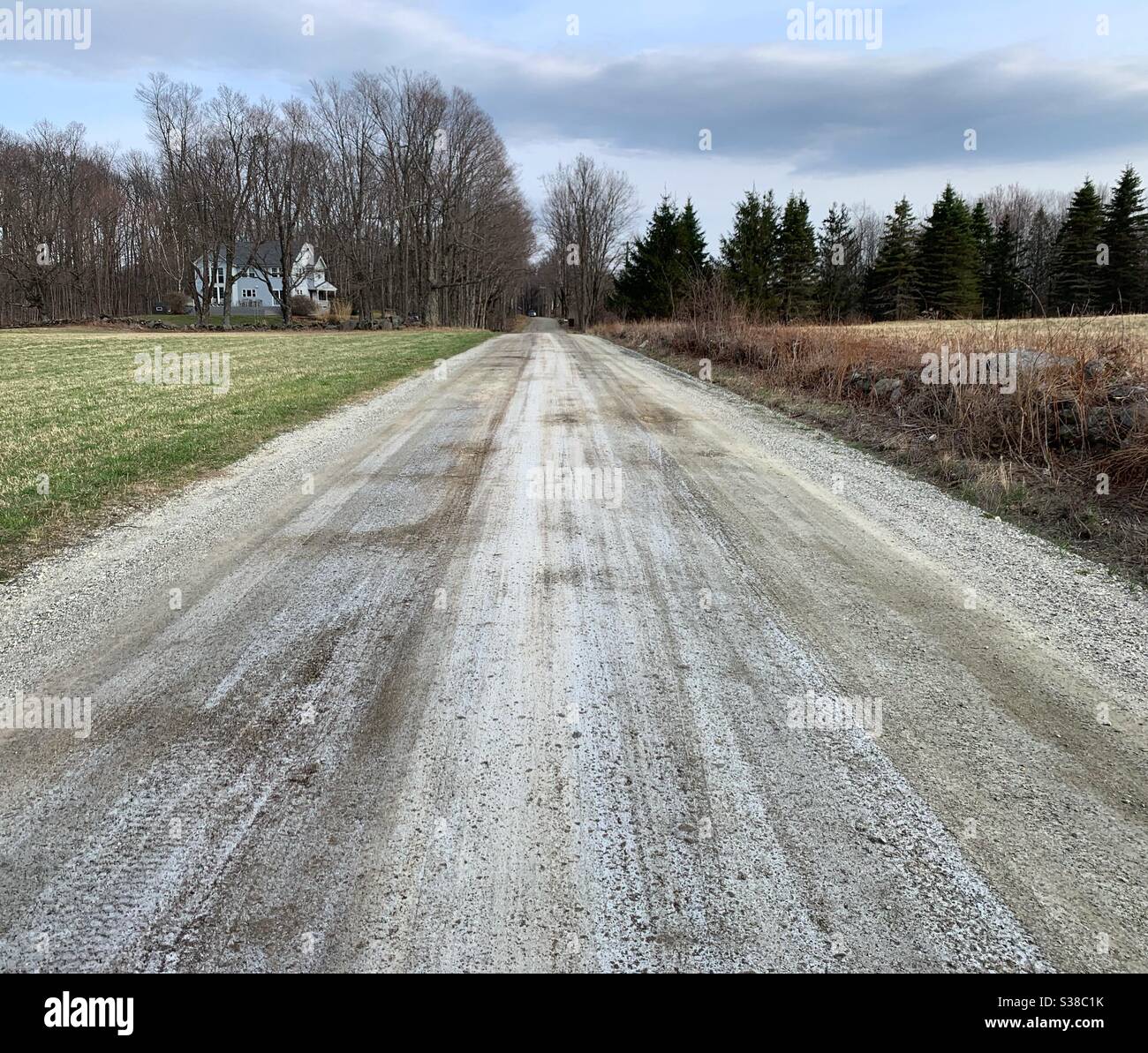 A country road through New England farmland - Smartphone Captured Stock Image