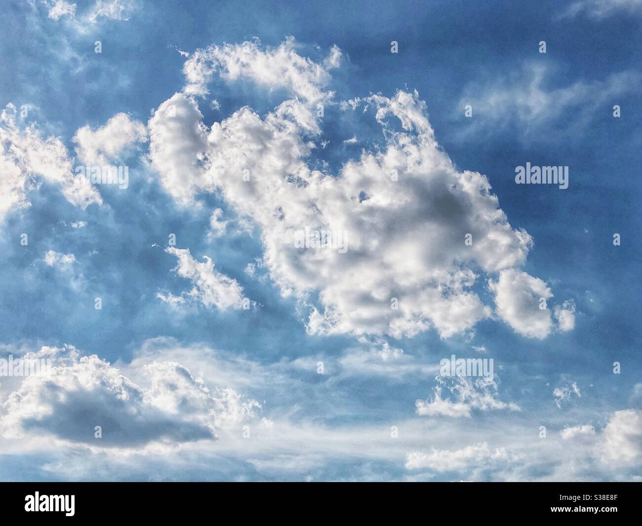 Sky gazing, cloud formations. Stock Photo