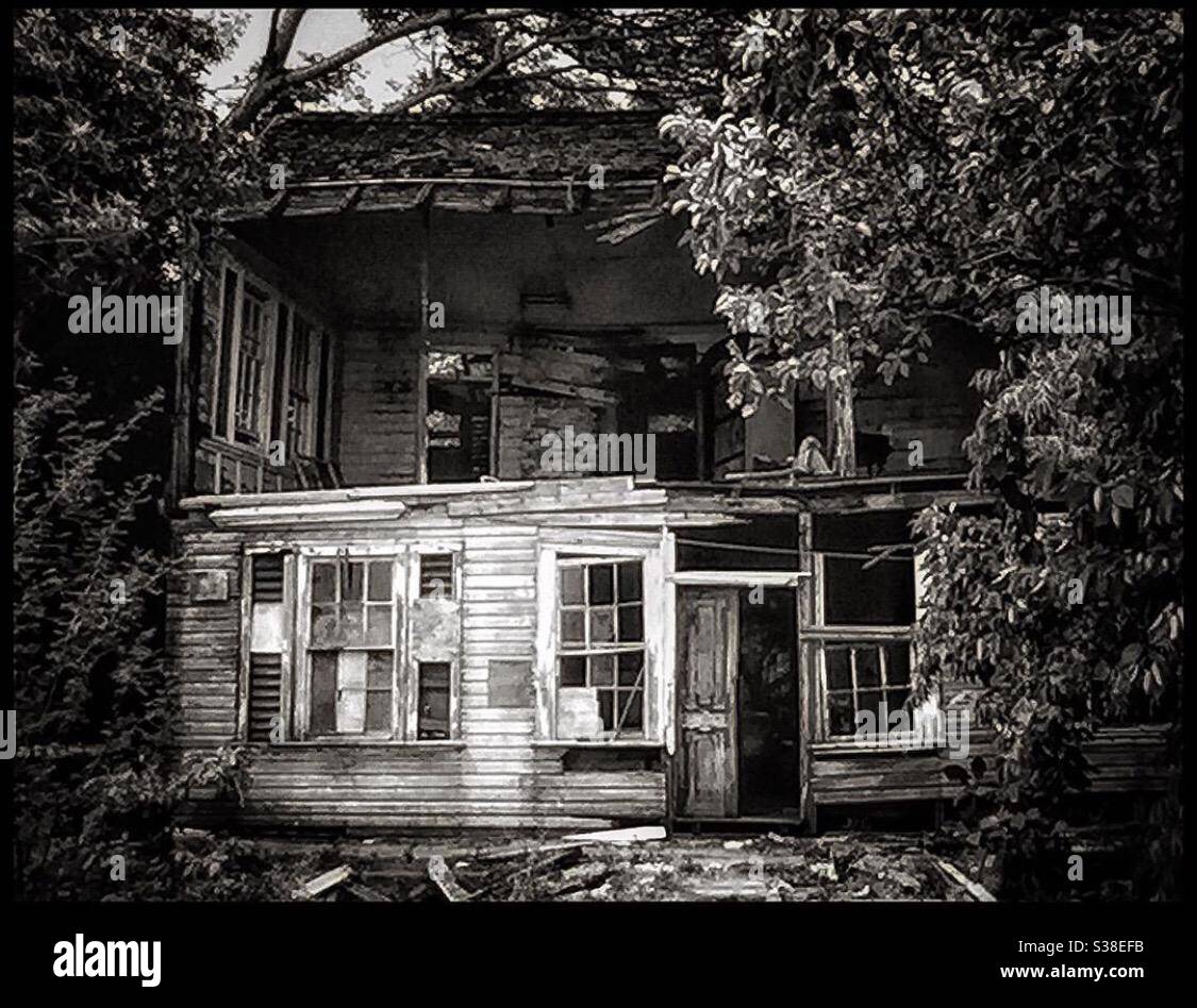 A derelict house in rural Jamaica. - Smartphone Captured Stock Image