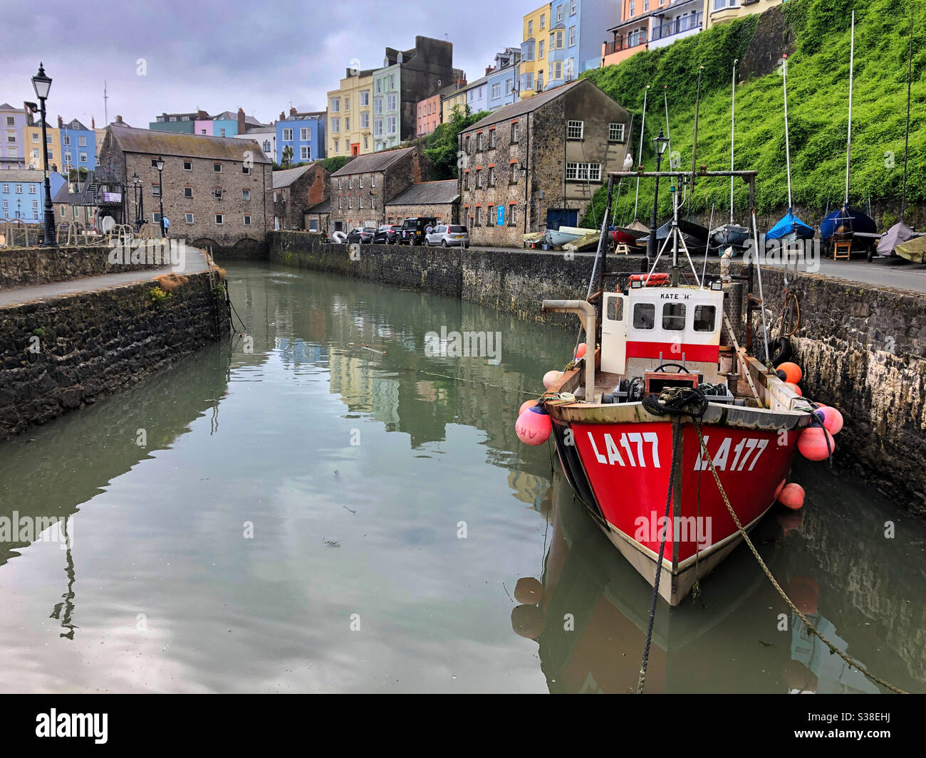 Tenby harbour, Pembrokeshire, West Wales, July. - Smartphone Captured Stock Image