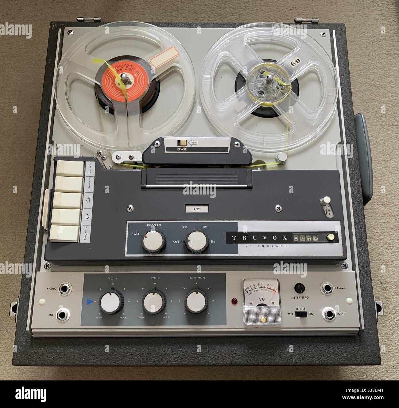 Vintage Truvox R92 reel-to-reel tape recorder, made in England