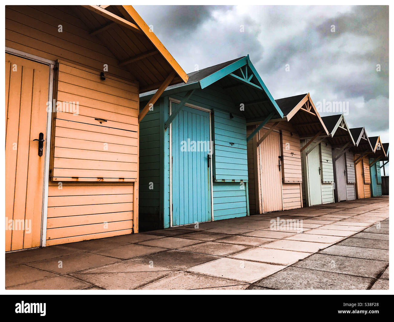 Beach huts, Fleetwood near Blackpool Stock Photo Alamy