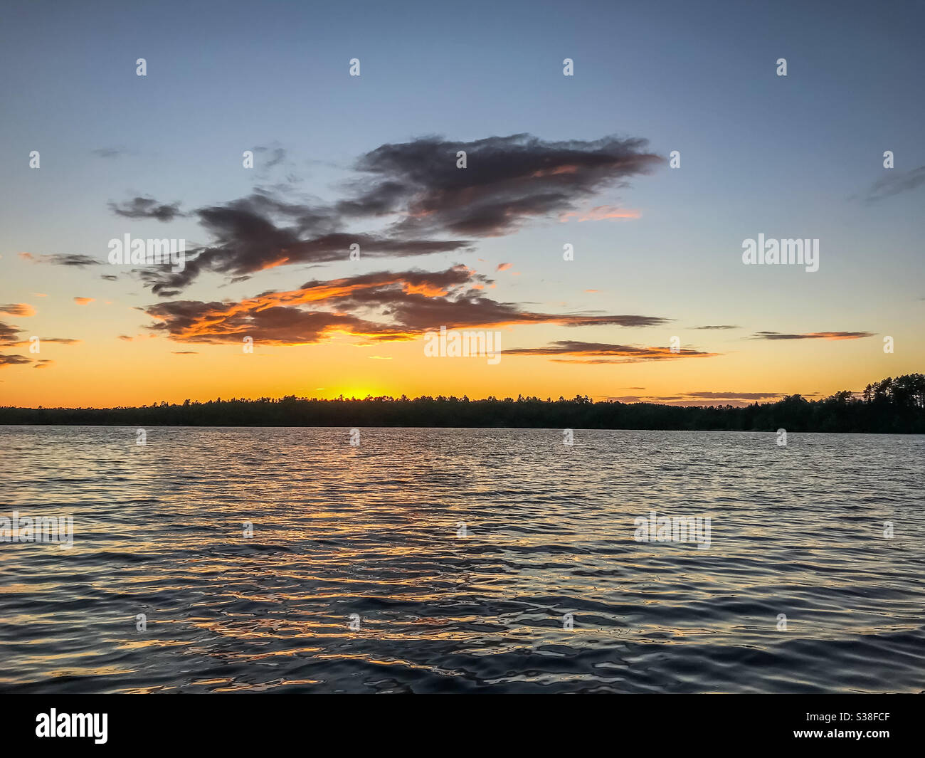 Boundary water sunset Stock Photo - Alamy