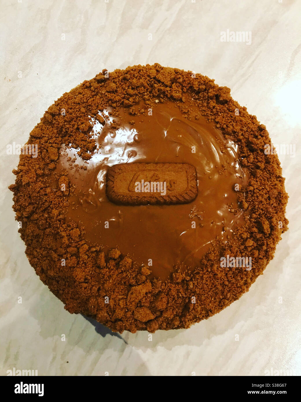 Lotus Biscoff Cheesecake. - Smartphone Captured Stock Image