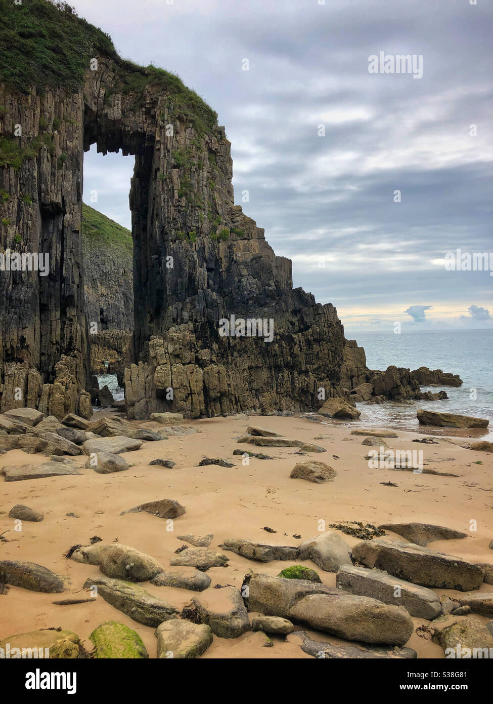 Church Doors beach near Tenby, Pembrokeshire, West Wales, July. Stock Photo