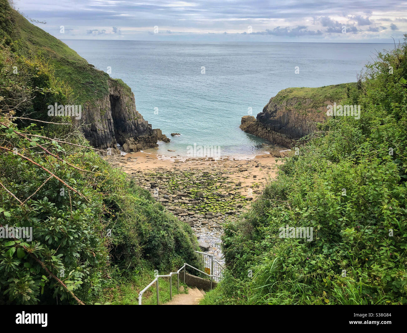 Church Doors beach near Tenby, Pembrokeshire, West Wales, July. - Smartphone Captured Stock Image
