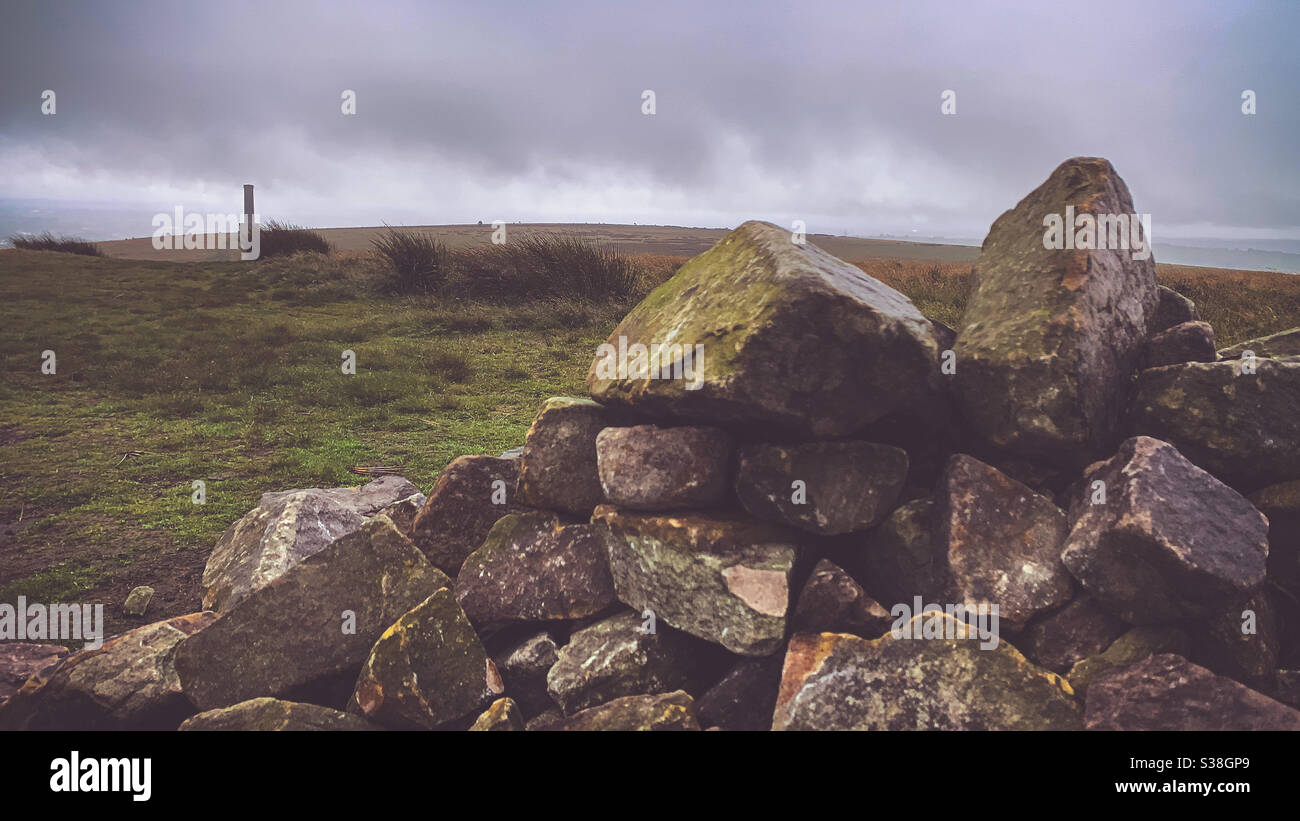 Holcombe Moor, Bury, Greater Manchester, UK. Peel Tower Stock Photo