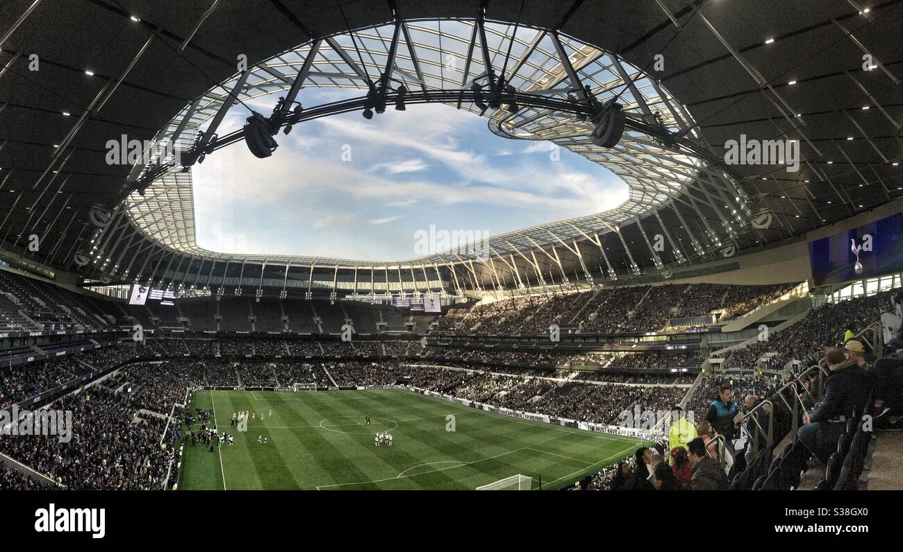 A view inside the new Spurs stadium during a ladies team match Stock Photo