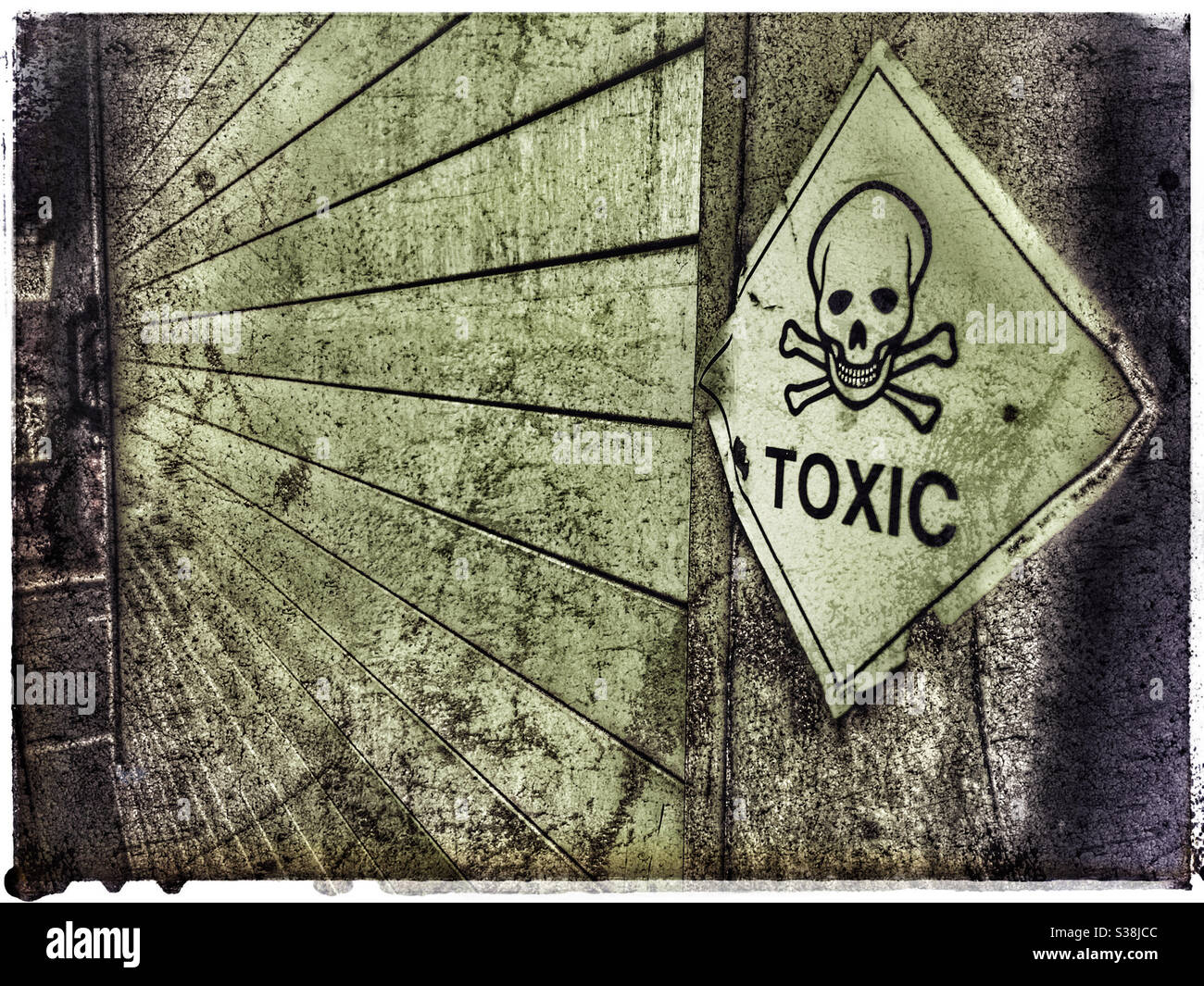 Toxic warning sign on side of lorry - Smartphone Captured Stock Image