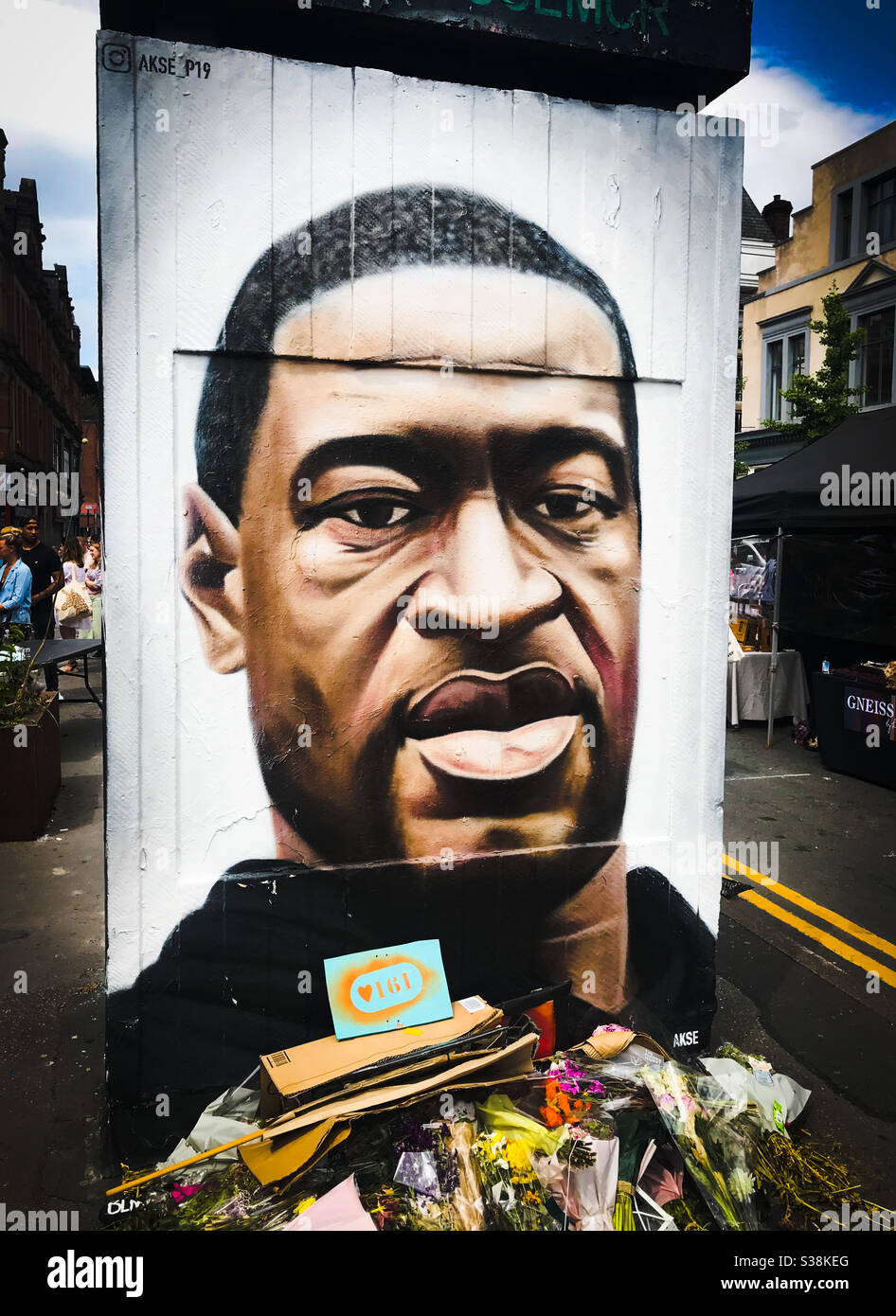 George Floyd street art, Northern Quarter, Manchester Stock Photo