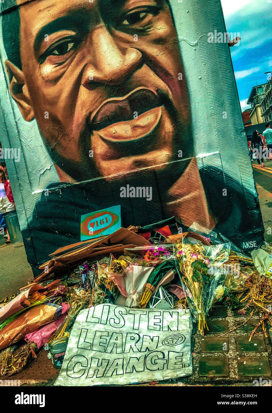 George Floyd mural, Northern Quarter, Manchester Stock Photo