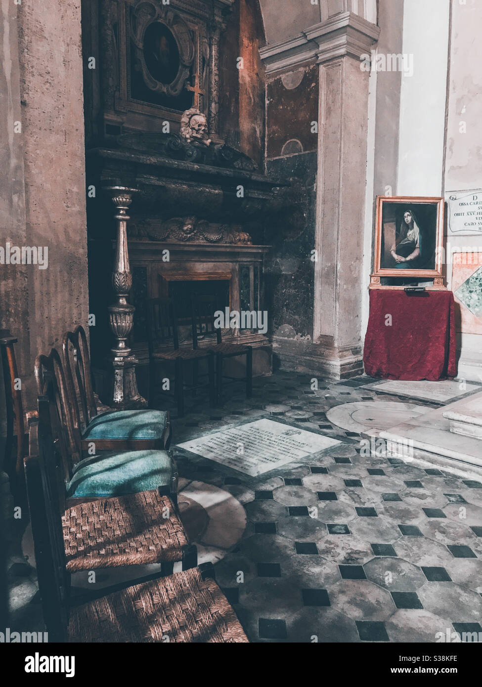 Chairs in church Stock Photo - Alamy