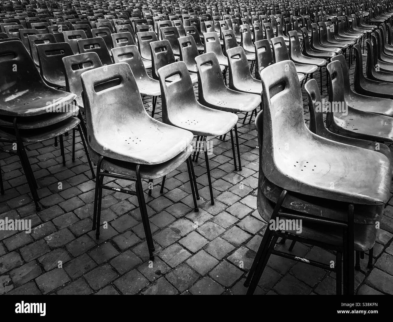 Chairs for Pope’s Sunday audience - Smartphone Captured Stock Image