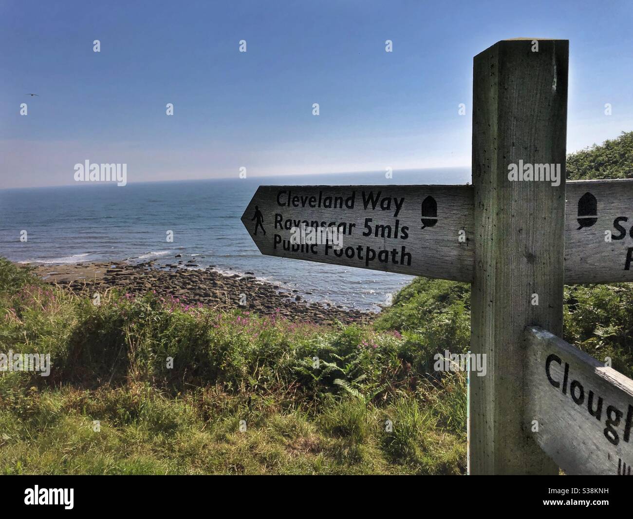 Cleveland Way footpath sign - Smartphone Captured Stock Image