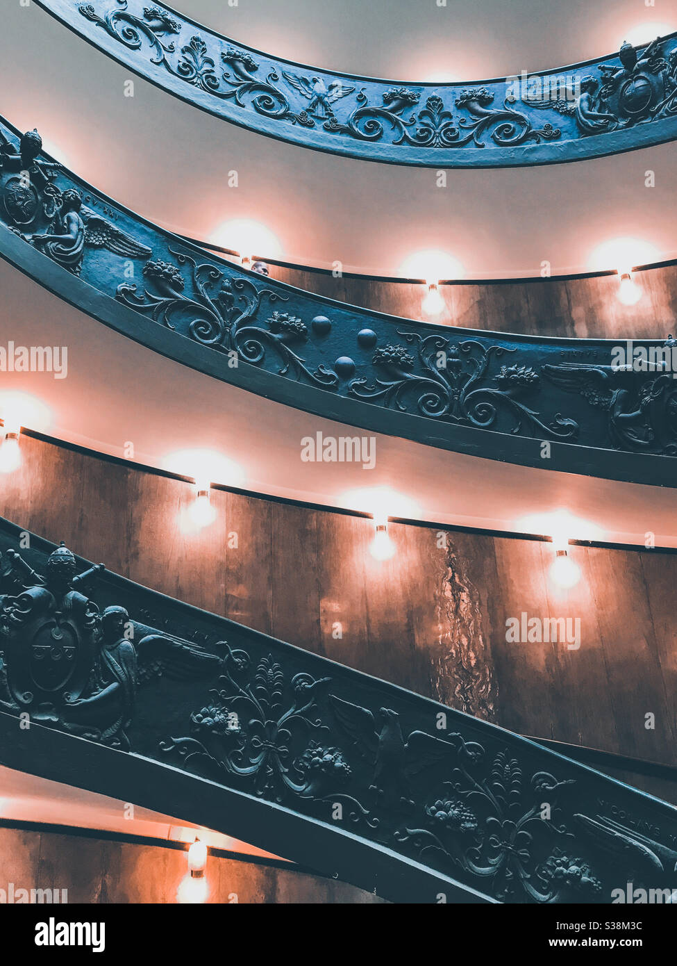 Spiral staircase at the Vatican museum - Smartphone Captured Stock Image