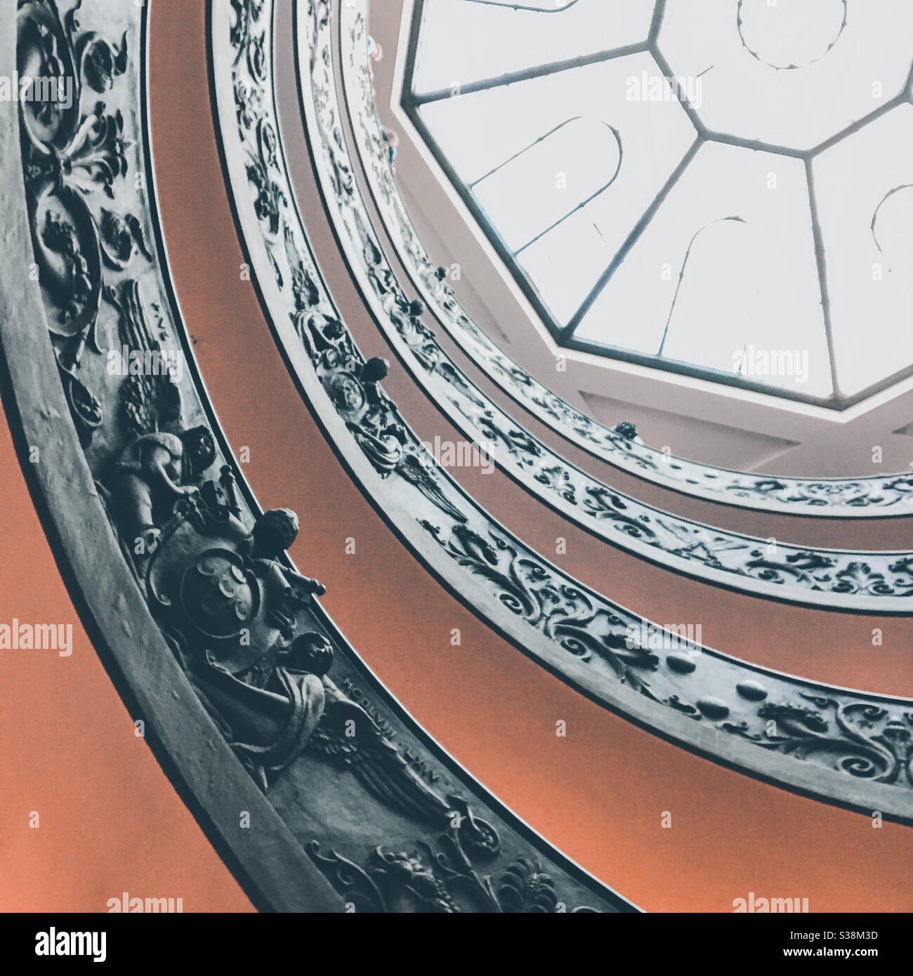 Spiral staircase at the Vatican museum, Rome - Smartphone Captured Stock Image