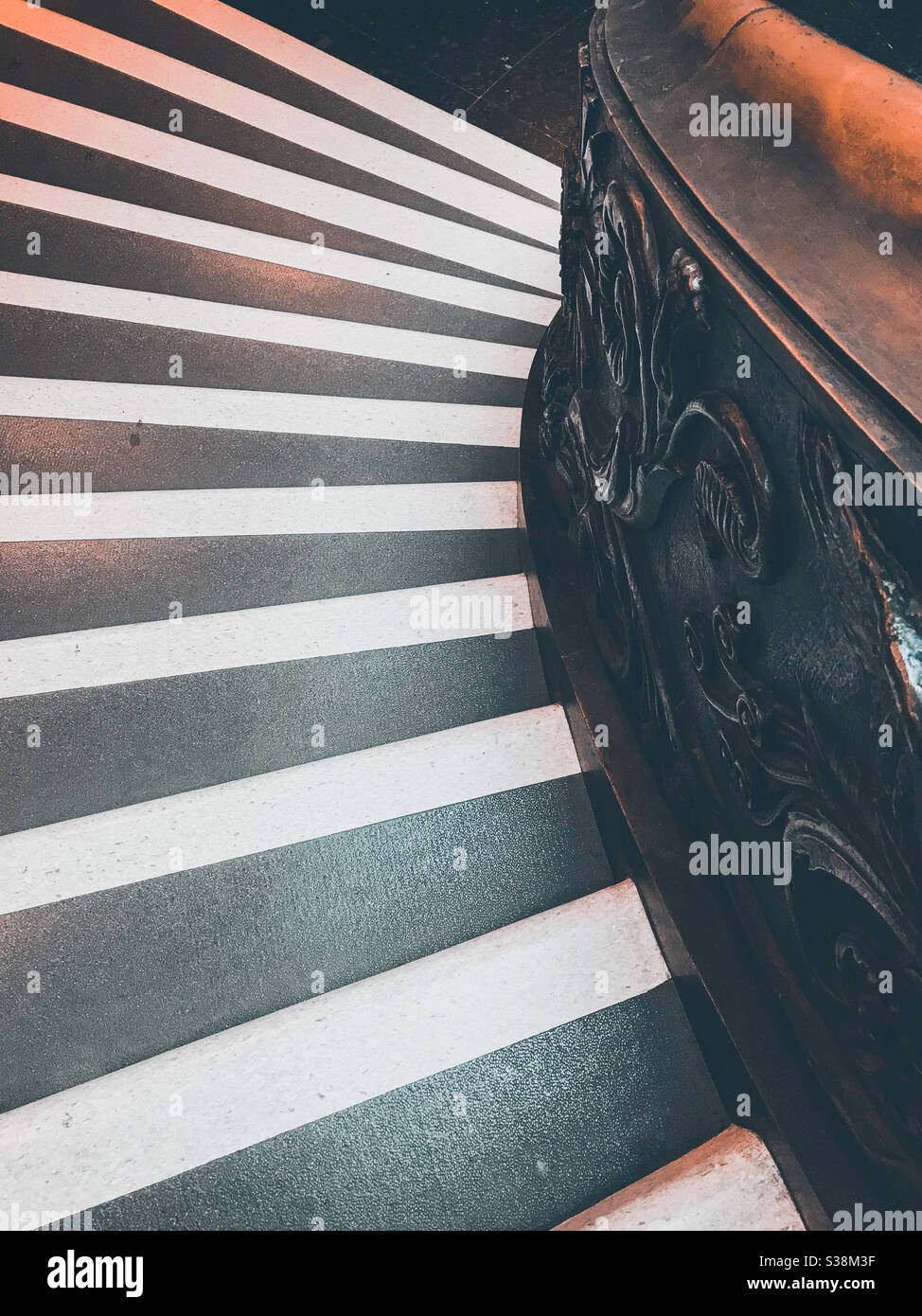 Spiral staircase at the Vatican museum, Rome - Smartphone Captured Stock Image