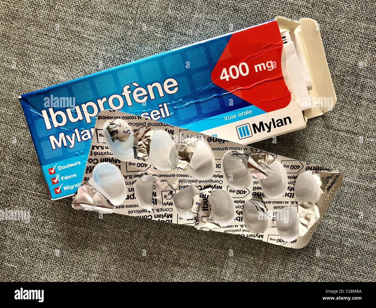 No painkiller tablets left! Stock Photo