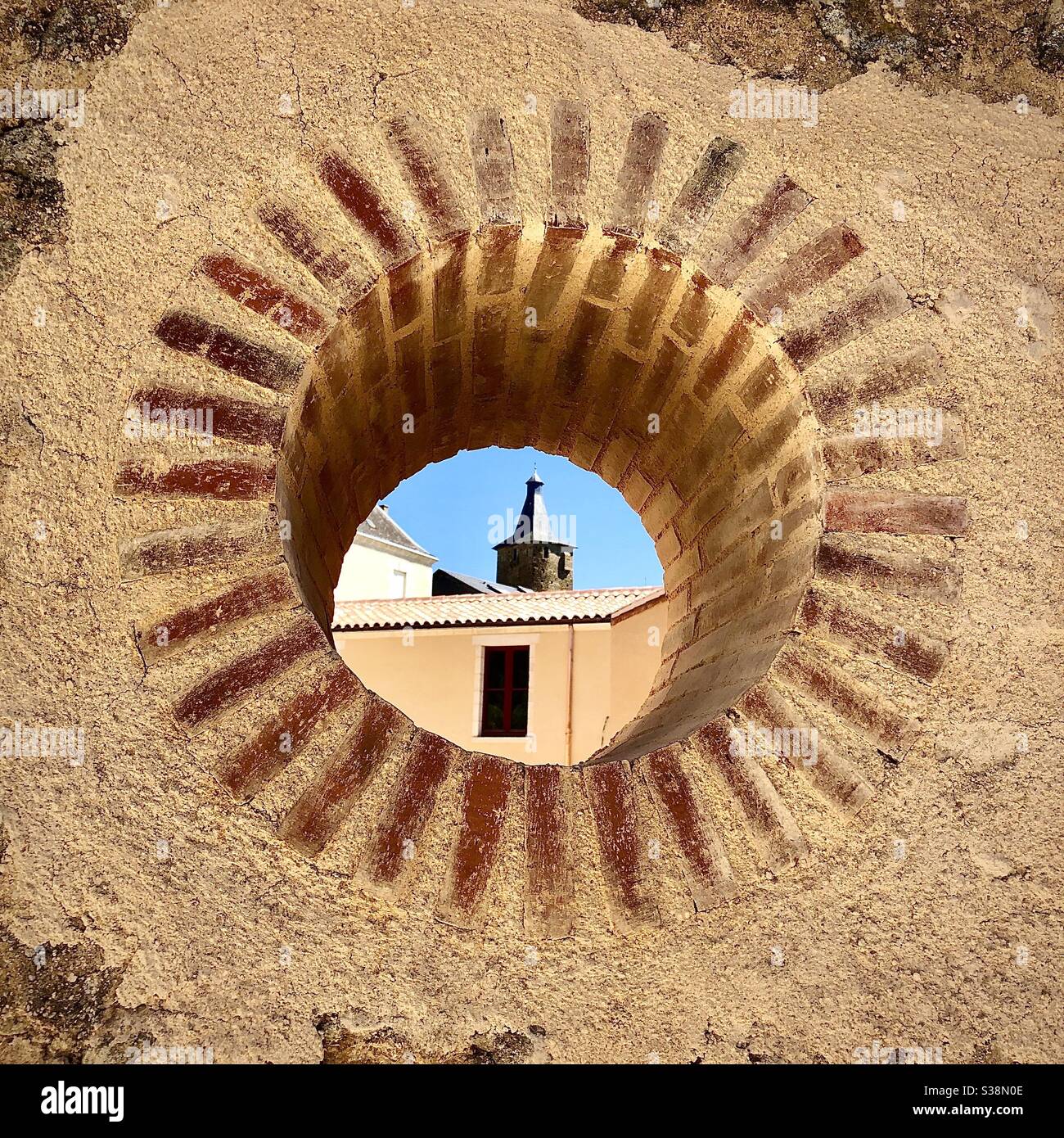 Hole in the wall - Airvault, Deux-Sevrés, France. - Smartphone Captured Stock Image