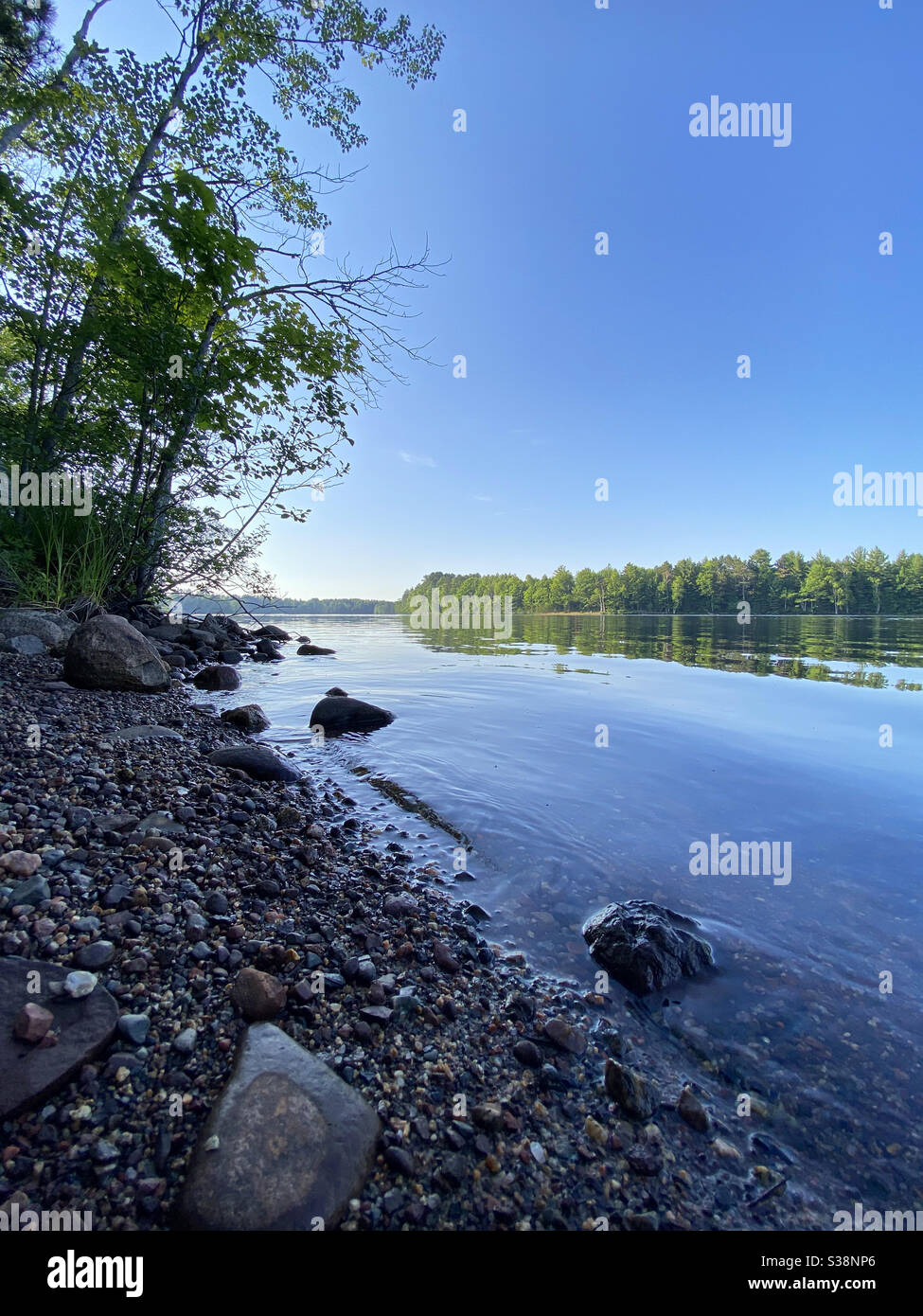 Shoreline on Wisconsin lake - Smartphone Captured Stock Image