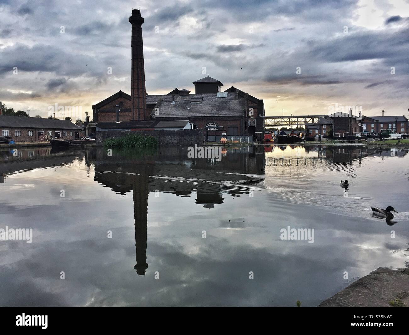 National waterways museum at Ellesmere Port in the evening Stock Photo