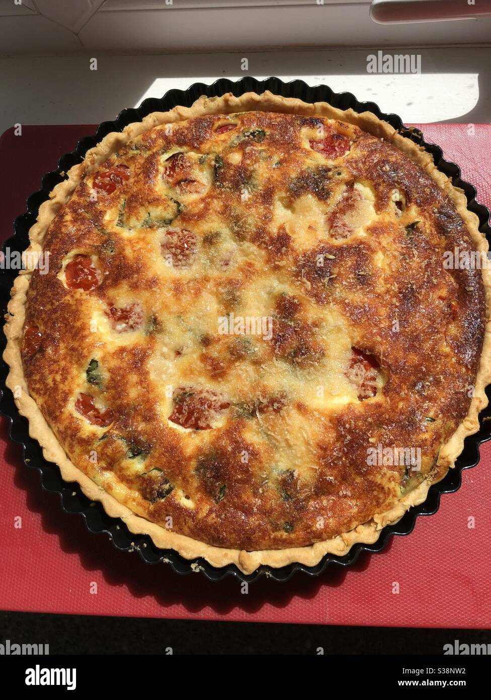 Homemade baked quiche Stock Photo Alamy