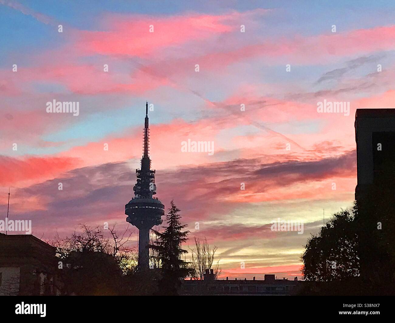 Dawn sky. Madrid, Spain. - Smartphone Captured Stock Image