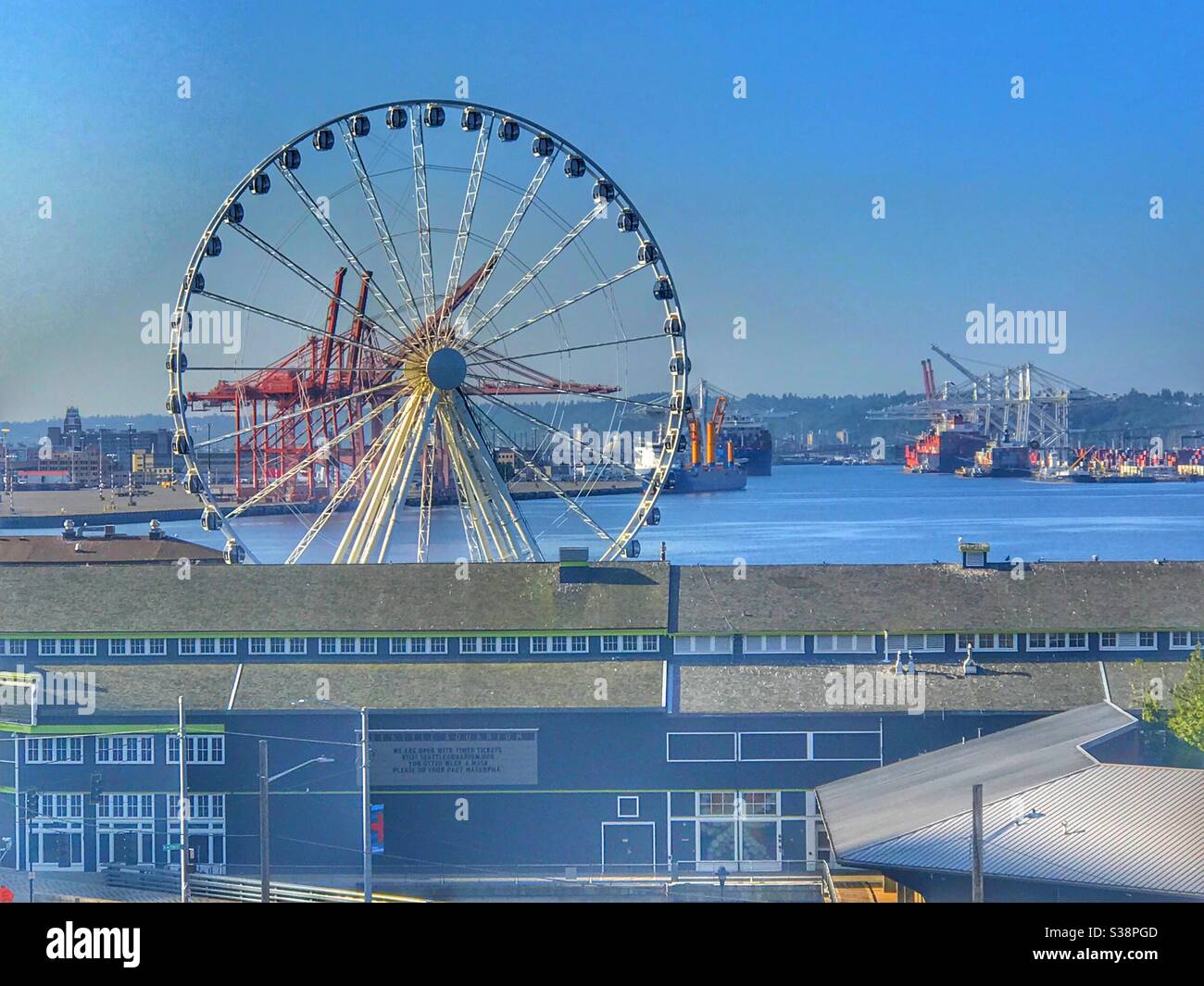 Seattle Ferris wheel - Smartphone Captured Stock Image