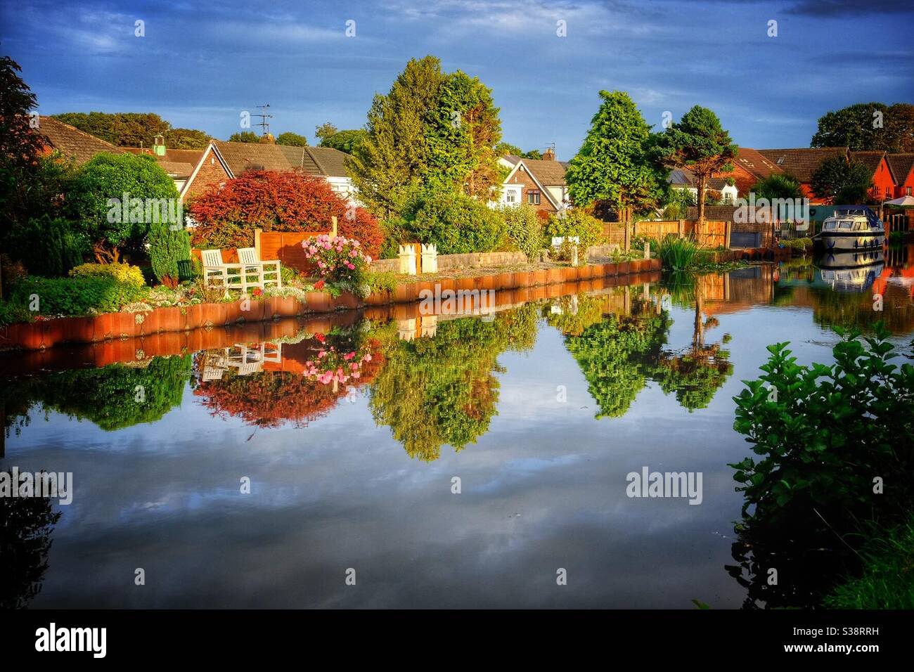 Evening Canal Reflections - Smartphone Captured Stock Image