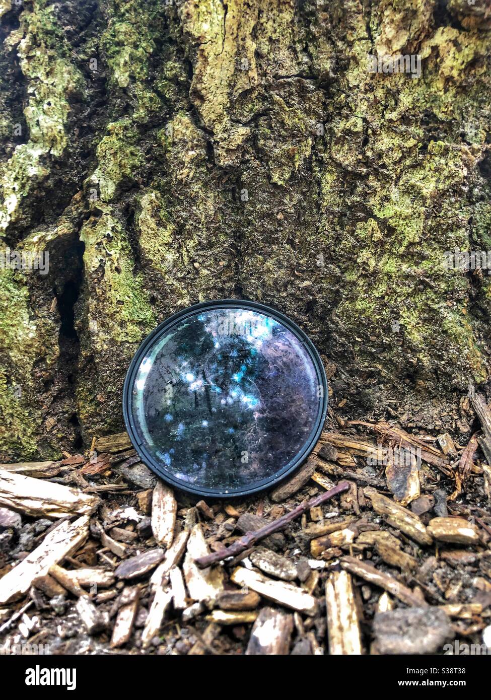 Reflections in a lens filter Stock Photo Alamy