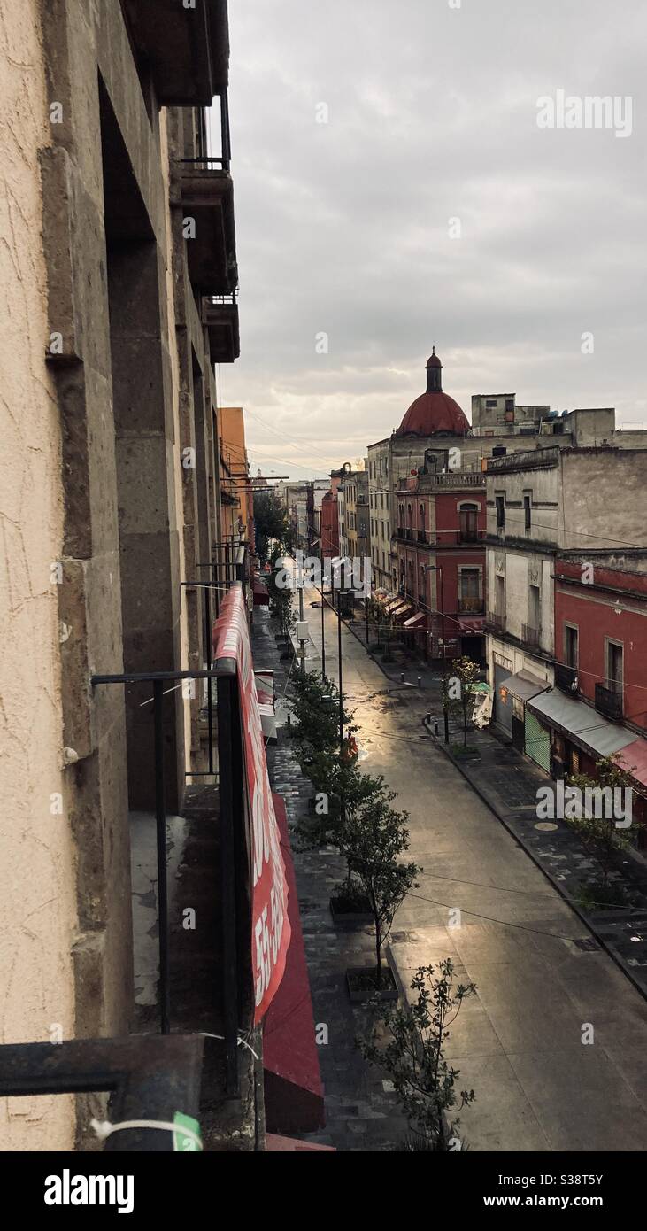 Centro histórico lluvioso Stock Photo