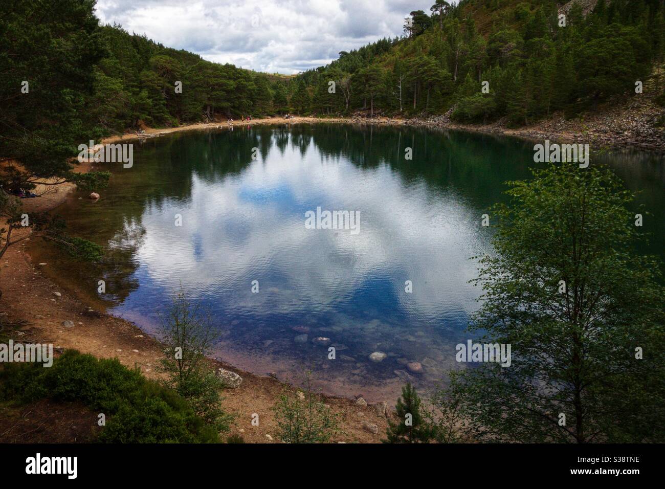 An Lochan Uaine (the green lochan) in Glenmore Forest Park, Scotland. - Smartphone Captured Stock Image