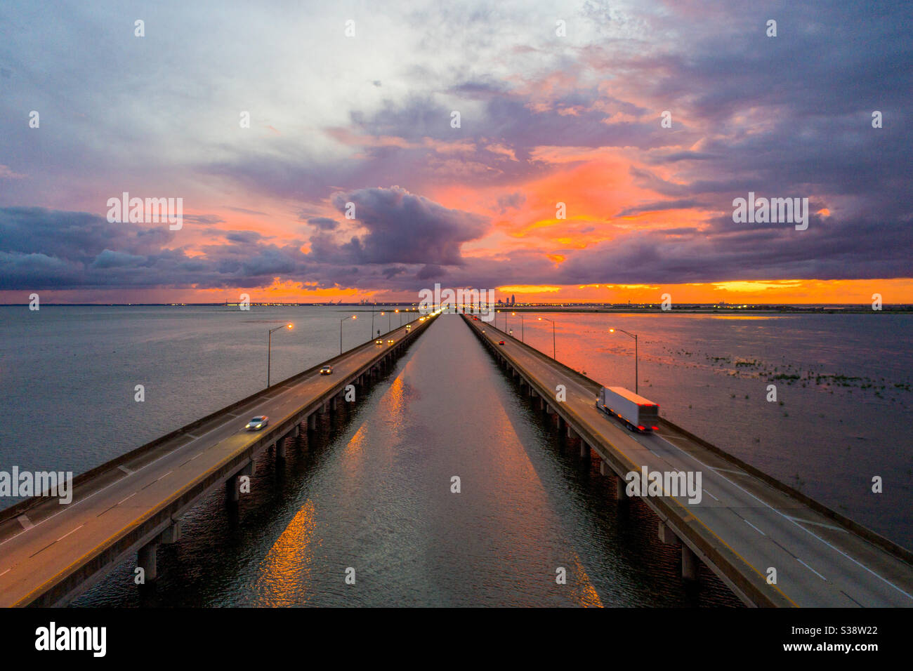 Bay way at sunset - Smartphone Captured Stock Image
