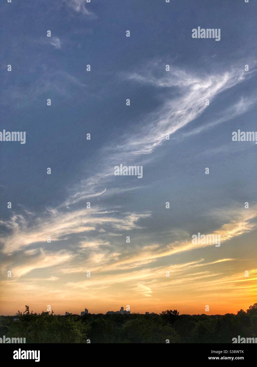 Angelic evening sunset. Stock Photo