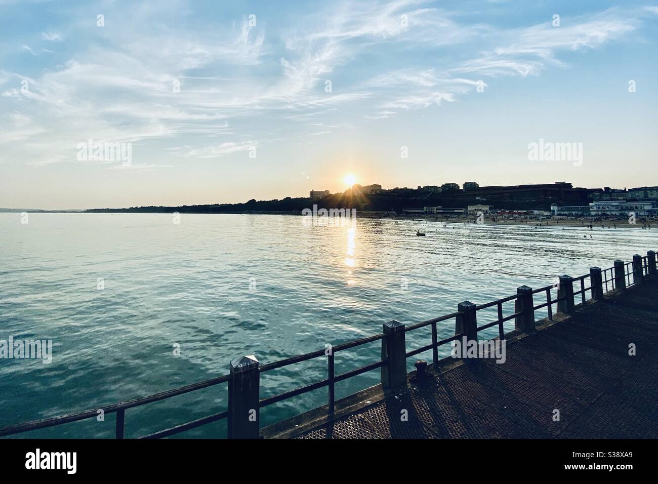 Sunset on the pier at Bournemouth. 8th August 2020 Stock Photo