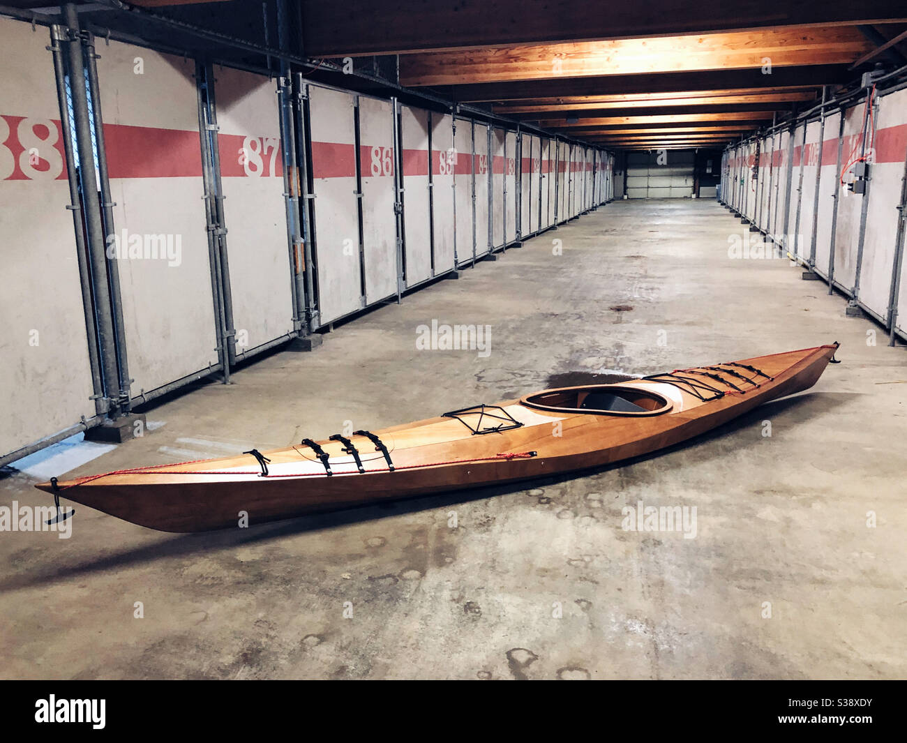 Hand built wooden kayak - Smartphone Captured Stock Image