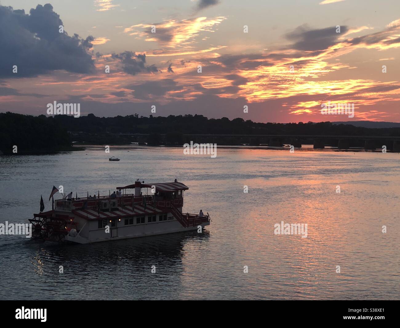 Sunset on Susquehanna River Stock Photo