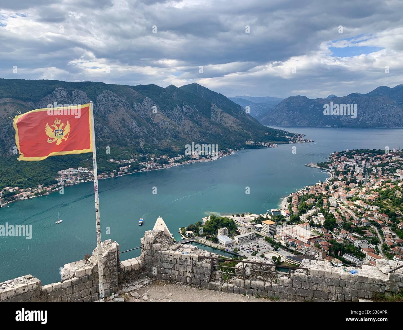 View from kotor ruins in Montenegro - Smartphone Captured Stock Image